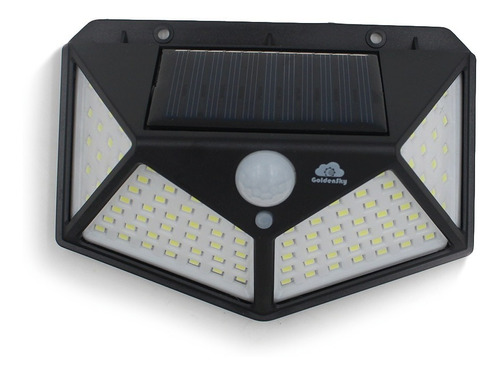 Luminária Refletor Solar Parede 100 Smd Sensor Presença 3fun
