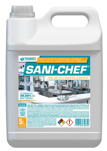 Desinfectante Sanichef Superficies Frutas/verd Aprobanmat 5l