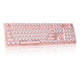 Teclado Gamer Retro De Pc, Cable | Rosa / Retroiluminacion