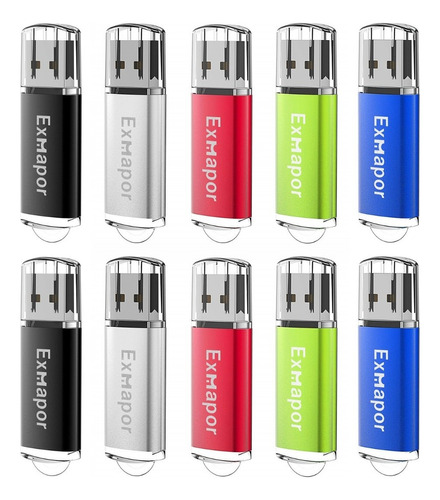 Memoria Usb Exmapor Usb 2.0 16 Gb, 10 Unidades Multicolor