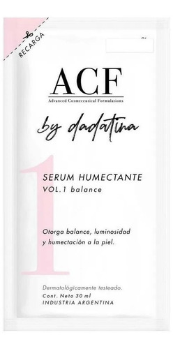 Acf By Dadatina Serum Humectante Vol. 1 Recarga X 30 Ml