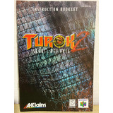 Manual Turok 2 Seeds Of Evil Nintendo 64 Original Em Inglês