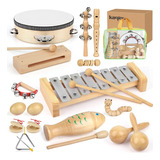 Juego De Instrumentos Musicales De Madera 100%, 23 Piezas