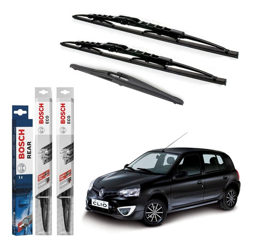 Kit 3 Escobillas Limpiaparabrisas Bosch - Renault Clio Mio