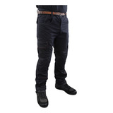 Pantalon Cargo Motociclista Negro Resistente Protecciones