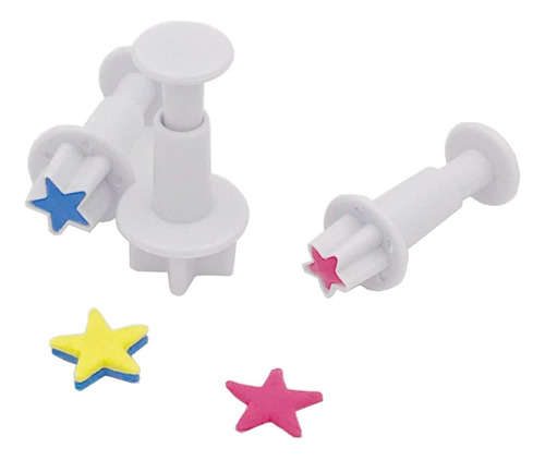 Star Mini Fondant - Juego De Cortador De Émbolo Para Tartas,