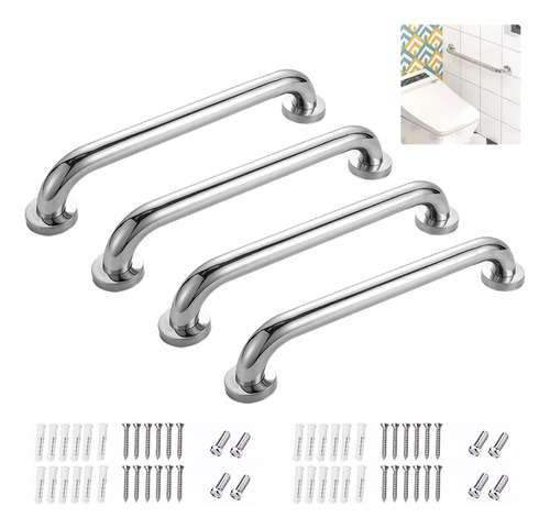 4 Barras Agarradera De Seguridad Baño Apoyo Acero Inox 30cm