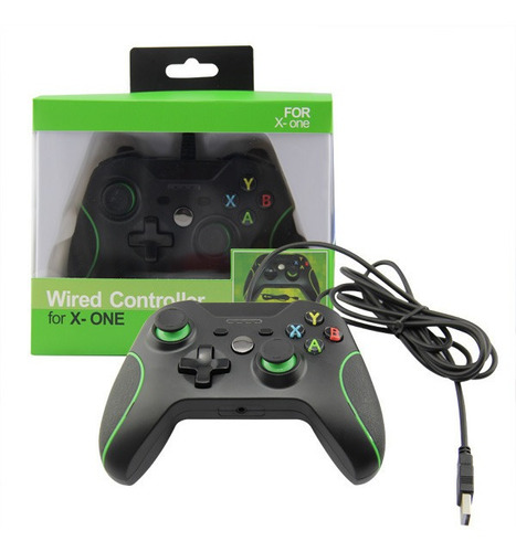 Control Generico Compatible Con Xboxone Alambrico Negro/verd