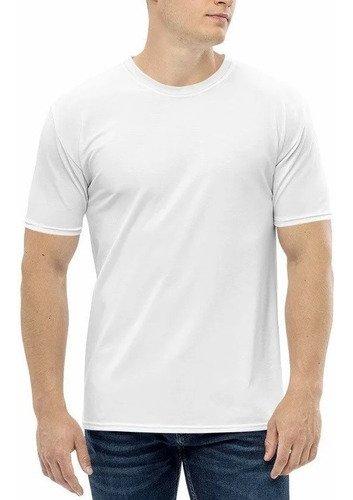 20 Camiseta Branca 100% Poliéster Estampa Sublimação Atacado