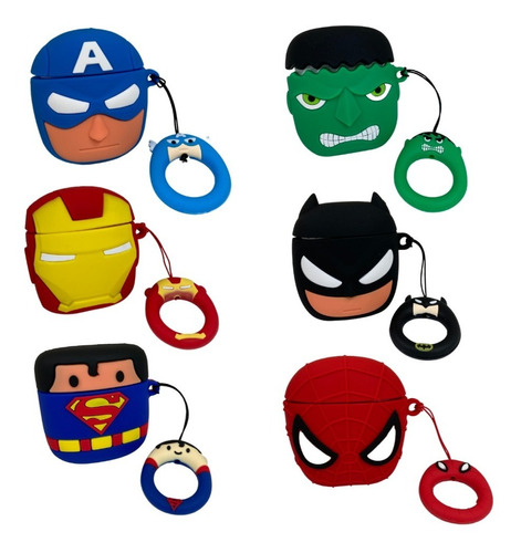 Funda Forro Case Protector Estuche Superheroes Para AirPods 