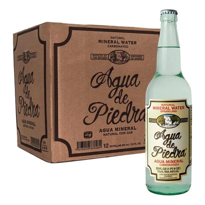 Agua Mineral Agua De Piedra Con Gas Pack 12 Und 650ml Blanco