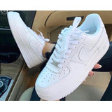 Teni Air Force 1 07 Branco Classico Moda Couro Academia