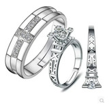 Anillos De Pareja Torre Eiffel Amor Novios Compromiso Regalo