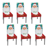 6 Fundas Sillas Comedor Asiento Navideños Adorno Decoración