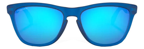 Óculos De Sol Oakley Frogskins Mix Standard Armação De O Matter Cor Matte Translucent Sapphire, Lente Sapphire De Plutonite Prizm, Haste Matte Translucent Sapphire/grey De Aço Inoxidável - Oo9428