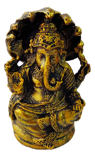 Ganesha Decoración Adorno Prosperidad Dorada Vintage 