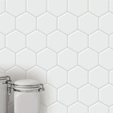 Ceramica Vinilo Autoadhesivo Placa Hexagonal Blanco Muresco 