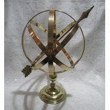 Figura Decorativa Astrolabio Esfera Armilar Bronce 38cm Alto