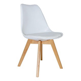 Silla De Comedor Plástico De Diseño Eames Pata Madera - Tulip Estructura De La Silla Blanco