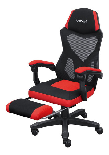 Cadeira Gamer Vinik Rocket Giratória 120kg Preto/vermelho Cor Vermelho Material Do Estofamento Tecido