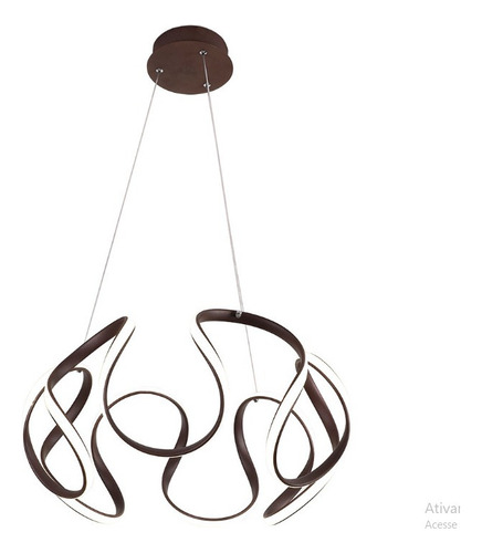 Lustre Pendente Led 85w Moderno Arcos Curvas Sala Luz 4000k Cor Café 110v/220v