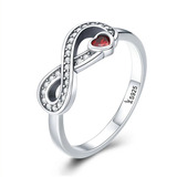 Anillo Infinito Corazon Y Circones Plata 925 Ilusion Amor 