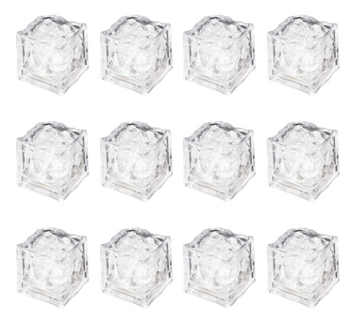 12 Gelo Cubo Led Pisca Colorido Neon Enfeites Decorar Drinks