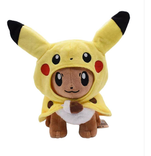 Peluche Anime Pokemon Evee Disfraz Pikachu Importado 25 Cm