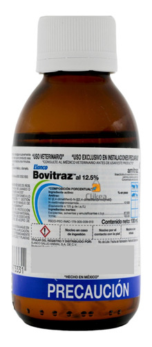 Bovitraz Al 12.5 Porciento Garrapaticida, Sarnicida, Y Piojo