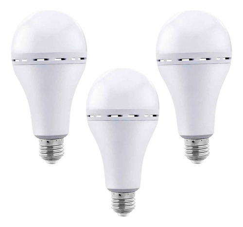 Foco Led Emergencia 9w Recargable P/ Apagones Huracanes 3pzs