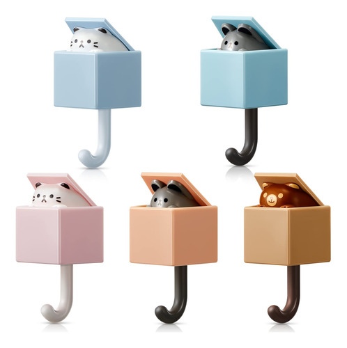 Weysat 5 Ganchos Creativos Para Llaves De Gato, Diseño Kawai