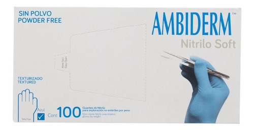 Guante De Nitrilo Soft No Estéril Azul 100pz - Ambiderm