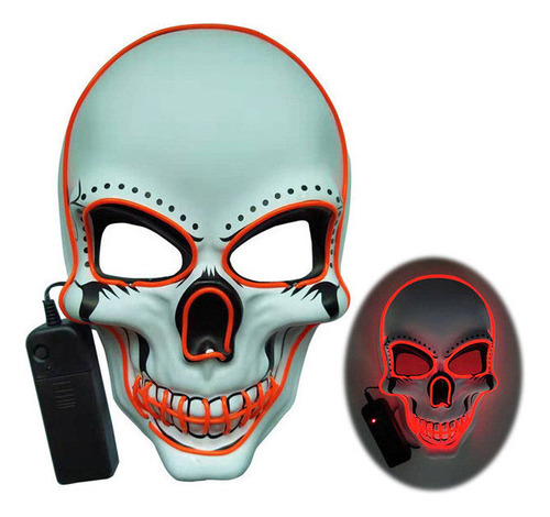 Máscara Led Brillante Con Forma De Calavera De Halloween, 1 