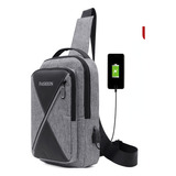 Bolso De Pecho Para Hombre Bandolero Con Carga Usb Hombre 