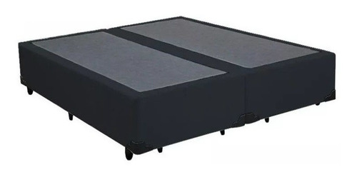 Base Cama Box Bipartido Queen Size Corino Preto 40x158x198