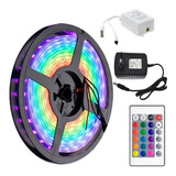 Tira Led Rgb 5050 Ext/int Control Remoto 5mt  16 Colores