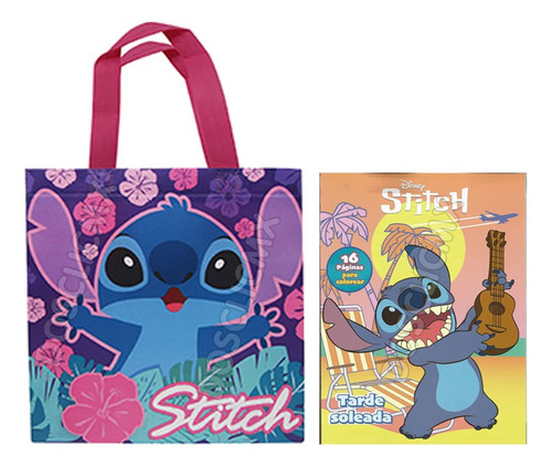 15 Bolsas Dulceros + 15 Libros Colorear Disney Stich