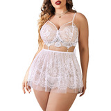 Lencería Erótica Babydoll Encaje Vestido Tanga Sexy Lingerie