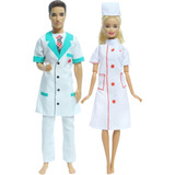 Roupa Médico Ken + Roupa Enfermeira Barbie