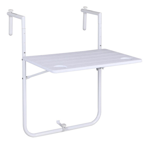 Mesa Camping Plegable Para Balcón Blanca