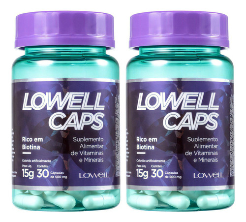 Lowell Caps 2 Un. Vitaminas E Nutrição Capilar 100% Natural
