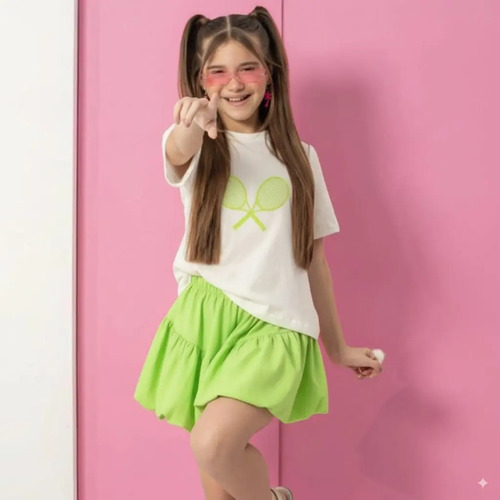 Conjunto Infantil Juvenil Menina T-shirt Blogueirinha