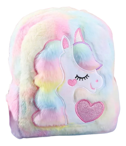 Mochila Preescolar Kinder Peluche Felpa Unicornio Gato Con Luz