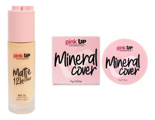 Maquillaje Matte Cover Pink Up 12 Horas + Polvo Mineral 