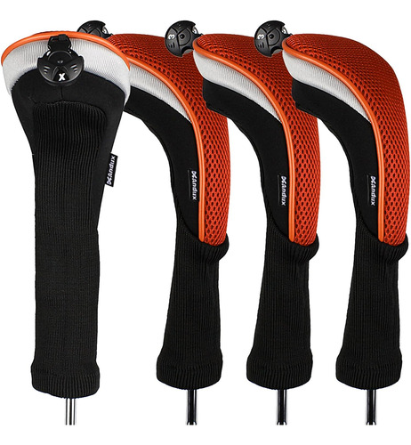 Cobertores De Palos De Golf De Cuello Largo 4 Pcs. Naranja