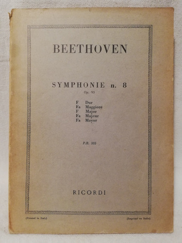 Symphonie Nº8, Beethoven, Ricordi Italia,1951
