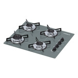 Fogão Cooktop Gás Chamalux 4 Bocas Ultra Chama Prata Bivolt 127v/220v