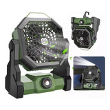 Ventilador De Camping Recargable Portátil Con Luz Led