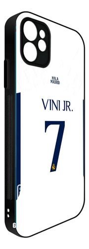 Funda Para iPhone Todos Los Modelos Tipo Bumper Personalizada Real Madrid 23/24 Local Dorsal Vini Jr