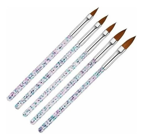 Set De 5 Pinceles Para Uñas Acrílicas Con Brillo Manicure